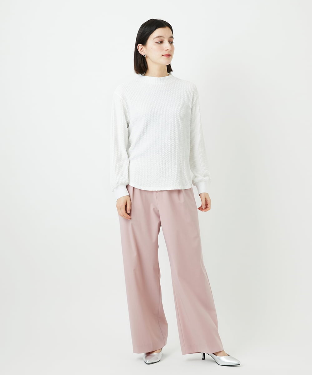 PHLEE25250 GEORGES RECH(小さいサイズ)(メゾン ドゥ サンク)  [日本製]ドロストタックワイドパンツ グレー