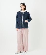 PHLEE25250 GEORGES RECH(小さいサイズ)(メゾン ドゥ サンク)  [日本製]ドロストタックワイドパンツ グレー