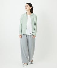 PHLEE25250 GEORGES RECH(小さいサイズ)(メゾン ドゥ サンク)  [日本製]ドロストタックワイドパンツ グレー