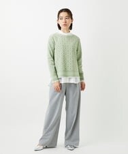 PHLEE25250 GEORGES RECH(小さいサイズ)(メゾン ドゥ サンク)  [日本製]ドロストタックワイドパンツ グレー