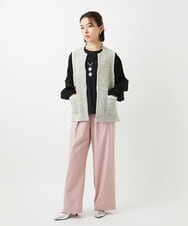 PHLEE25250 GEORGES RECH(小さいサイズ)(メゾン ドゥ サンク)  [日本製]ドロストタックワイドパンツ グレー