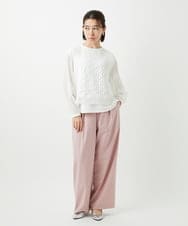 PHLEE25250 GEORGES RECH(小さいサイズ)(メゾン ドゥ サンク)  [日本製]ドロストタックワイドパンツ グレー