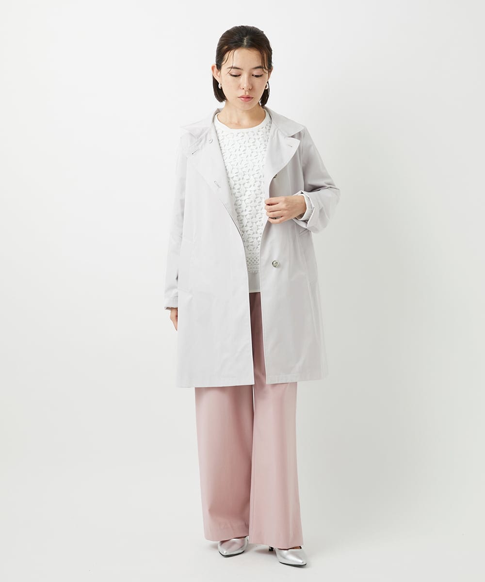 PHLEE25250 GEORGES RECH(小さいサイズ)(メゾン ドゥ サンク)  [日本製]ドロストタックワイドパンツ グレー