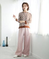 PHLEE25250 GEORGES RECH(小さいサイズ)(メゾン ドゥ サンク)  [日本製]ドロストタックワイドパンツ グレー