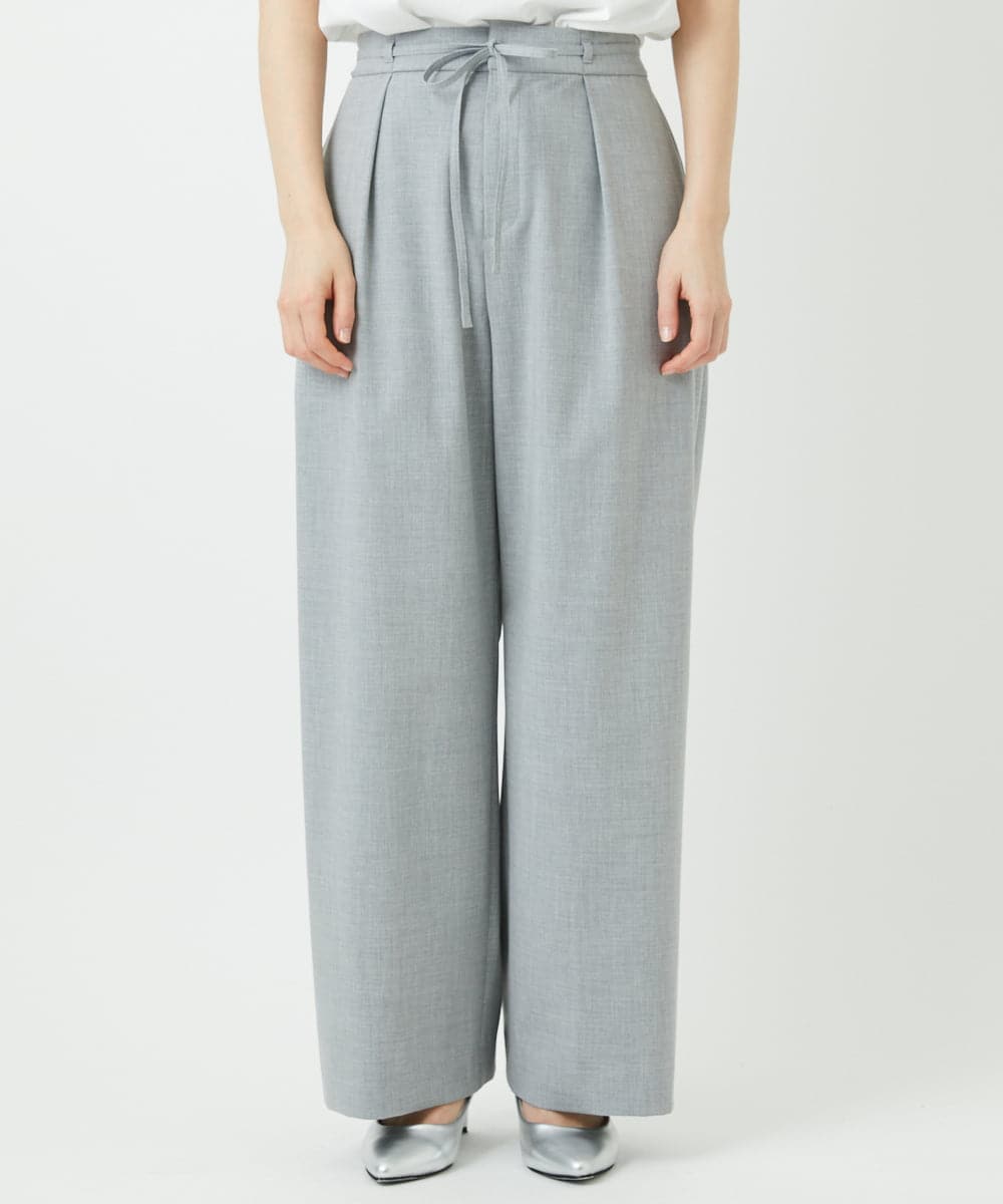 PHLEE25250 GEORGES RECH(小さいサイズ)(メゾン ドゥ サンク)  [日本製]ドロストタックワイドパンツ グレー