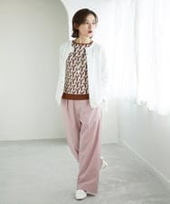 PHLEE25250 GEORGES RECH(小さいサイズ)(メゾン ドゥ サンク)  [日本製]ドロストタックワイドパンツ グレー