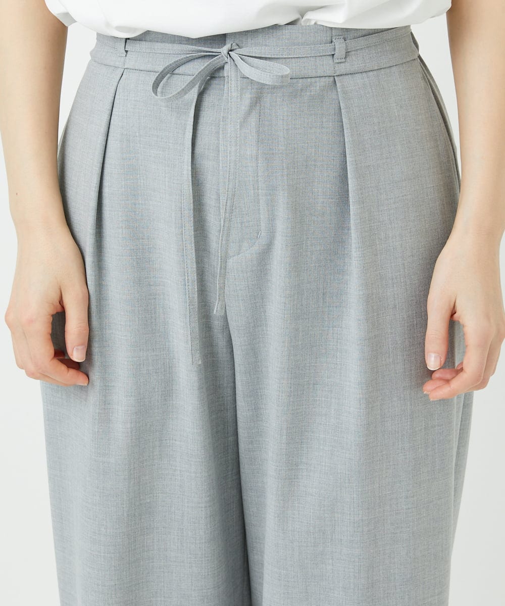 PHLEE25250 GEORGES RECH(小さいサイズ)(メゾン ドゥ サンク)  [日本製]ドロストタックワイドパンツ グレー