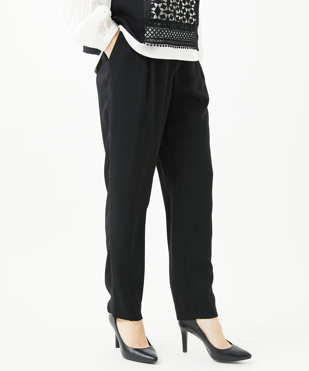 PHLEE29190 GEORGES RECH(小さいサイズ)(メゾン ドゥ サンク)  [日本製]リラックスサテンテーパードパンツ ベージュ