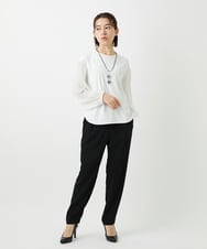 PHLEE29190 GEORGES RECH(小さいサイズ)(メゾン ドゥ サンク)  [日本製]リラックスサテンテーパードパンツ ベージュ