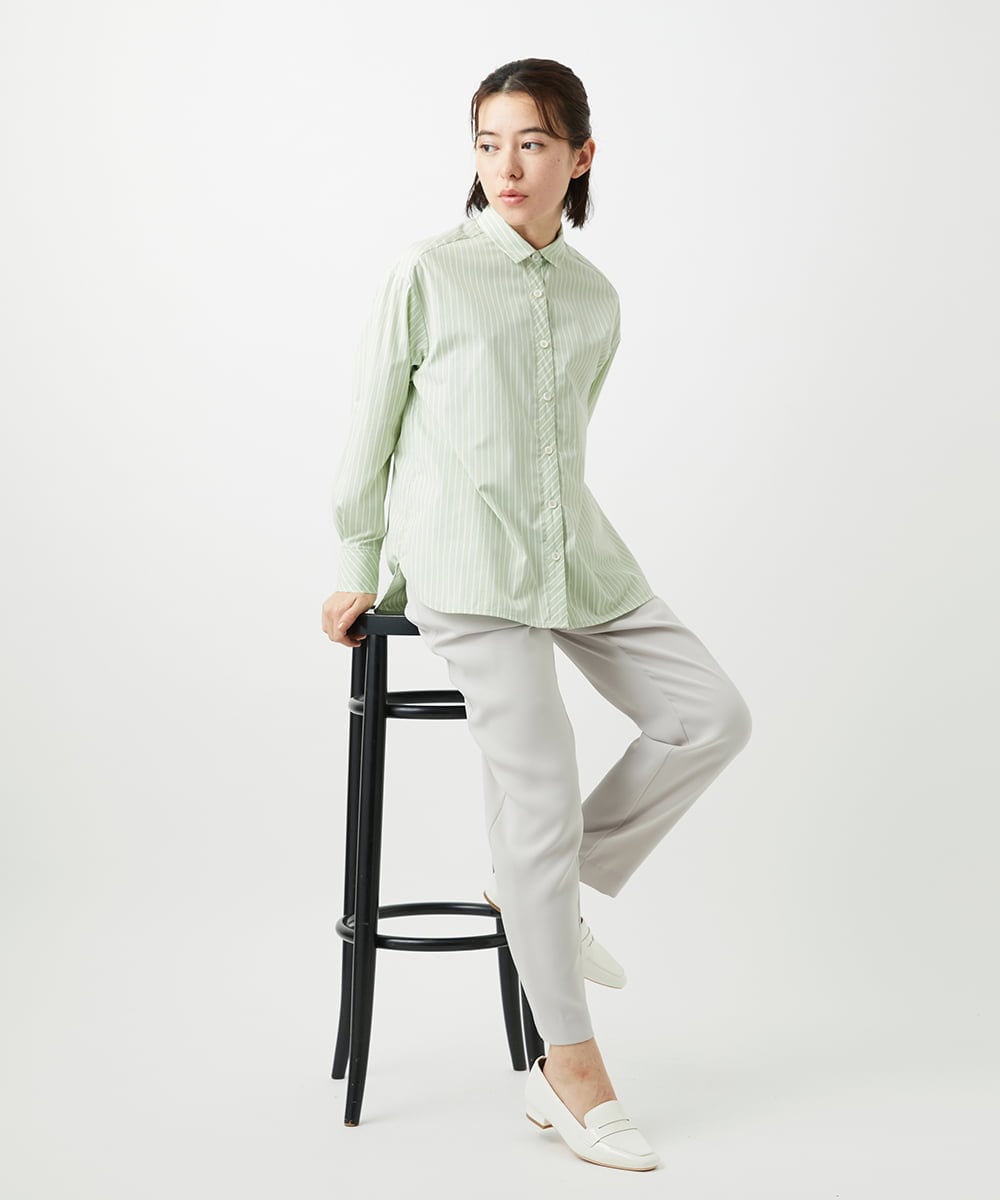 PHLEE29190 GEORGES RECH(小さいサイズ)(メゾン ドゥ サンク)  [日本製]リラックスサテンテーパードパンツ ベージュ