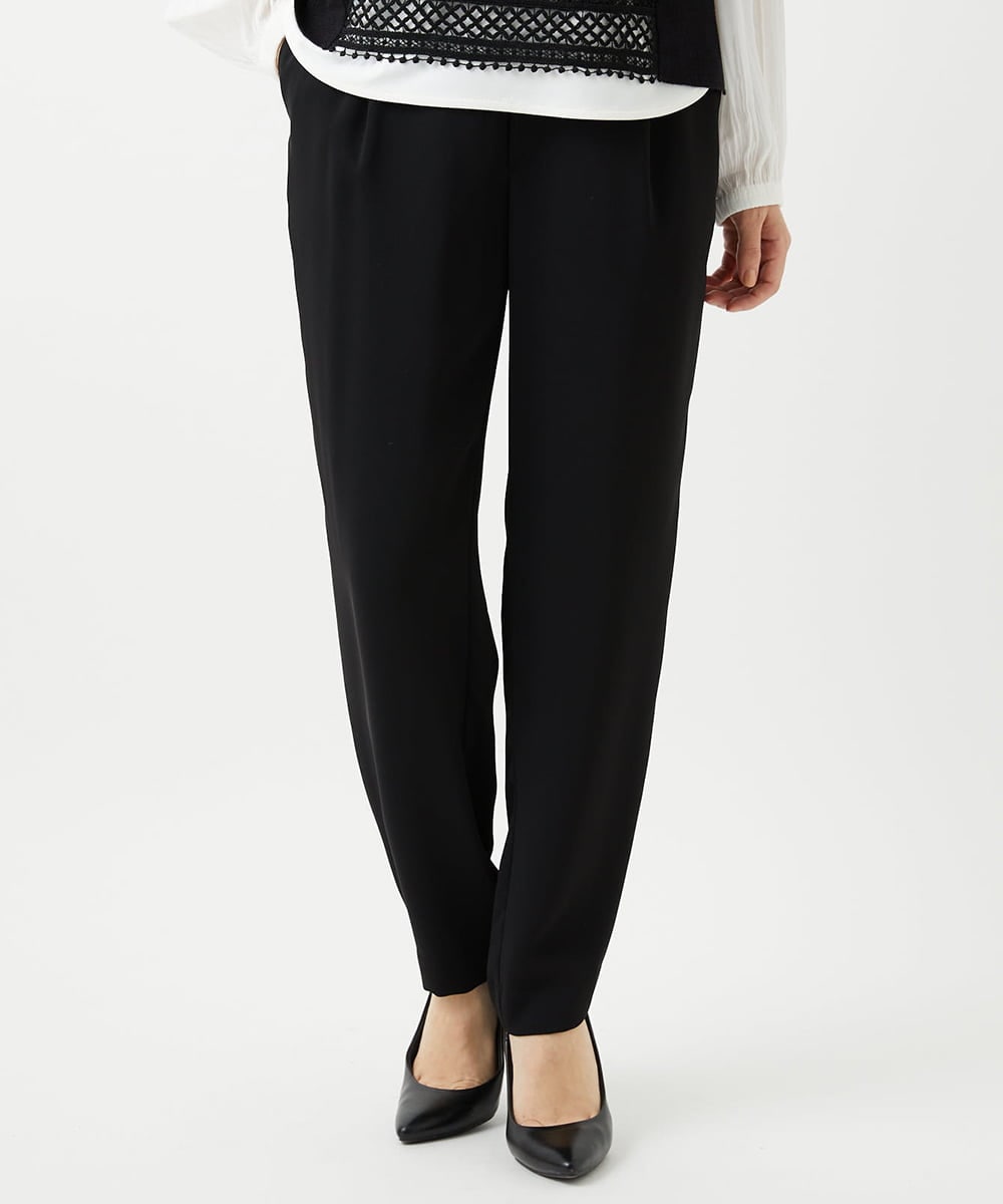 PHLEE29190 GEORGES RECH(小さいサイズ)(メゾン ドゥ サンク) イージーテーパードパンツ ブラック