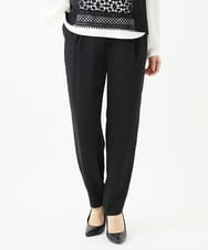 PHLEE29190 GEORGES RECH(小さいサイズ)(メゾン ドゥ サンク)  [日本製]リラックスサテンテーパードパンツ ブラック