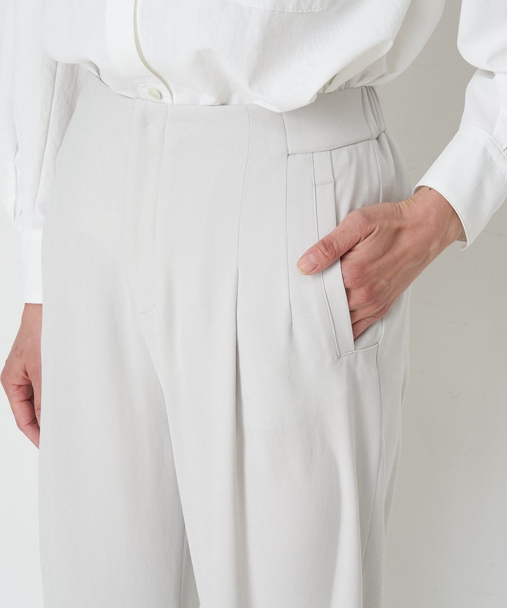 PHLET03260 GEORGES RECH(小さいサイズ)(メゾン ドゥ サンク) [セットアップ対応]パウダリーストレッチストレートパンツ ライトグレー