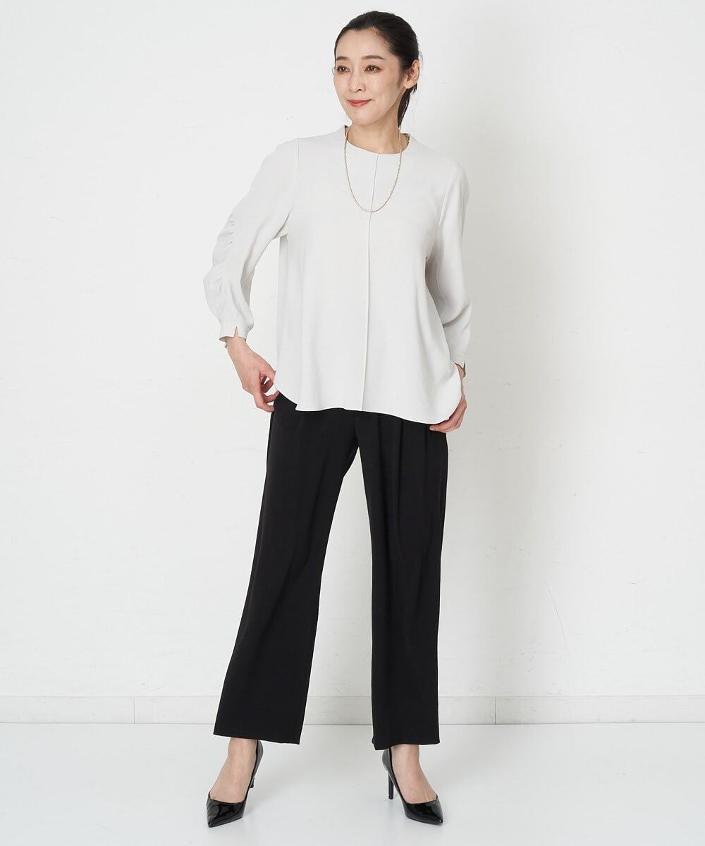 PHLET03260 GEORGES RECH(小さいサイズ)(メゾン ドゥ サンク) [セットアップ対応]パウダリーストレッチストレートパンツ ライトグレー