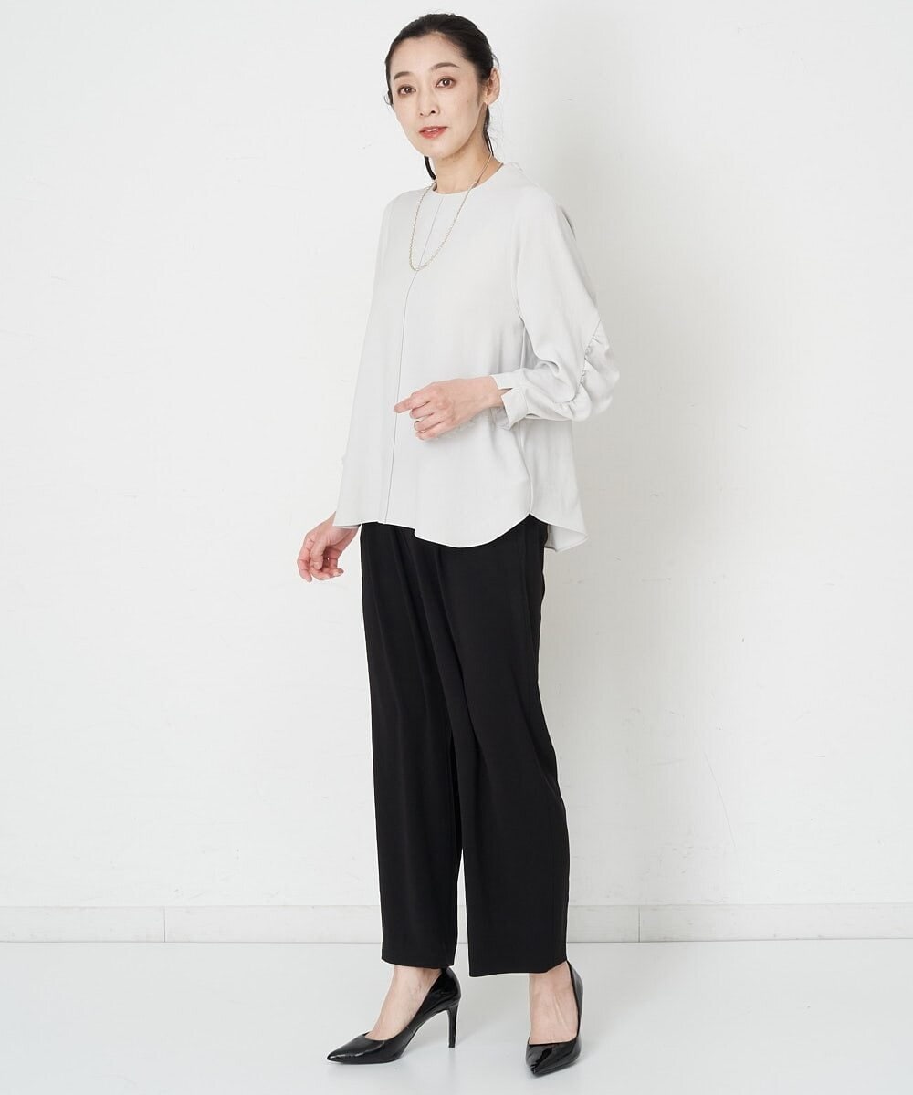 PHLET03260 GEORGES RECH(小さいサイズ)(メゾン ドゥ サンク) [セットアップ対応]パウダリーストレッチストレートパンツ ライトグレー