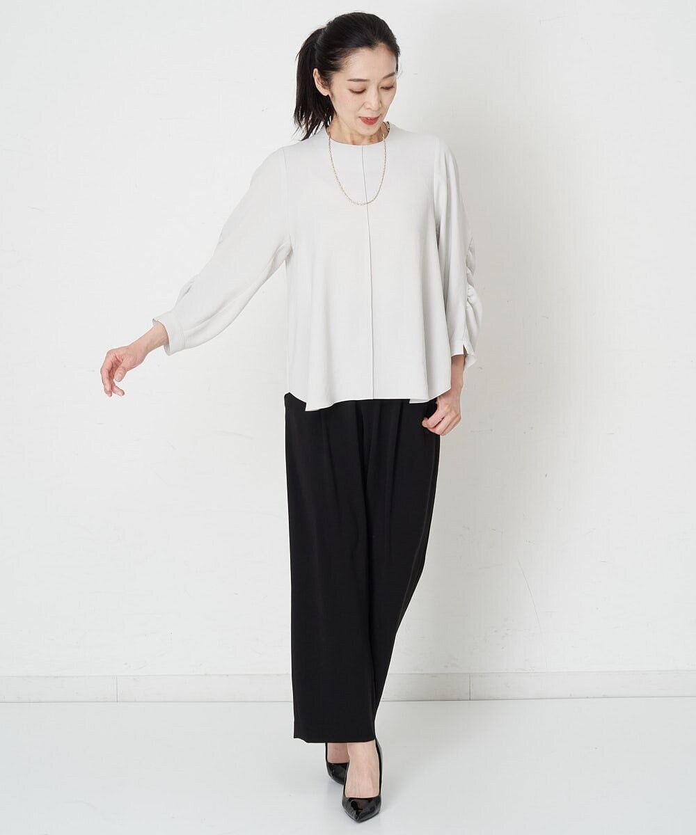 PHLET03260 GEORGES RECH(小さいサイズ)(メゾン ドゥ サンク) [セットアップ対応]パウダリーストレッチストレートパンツ ライトグレー