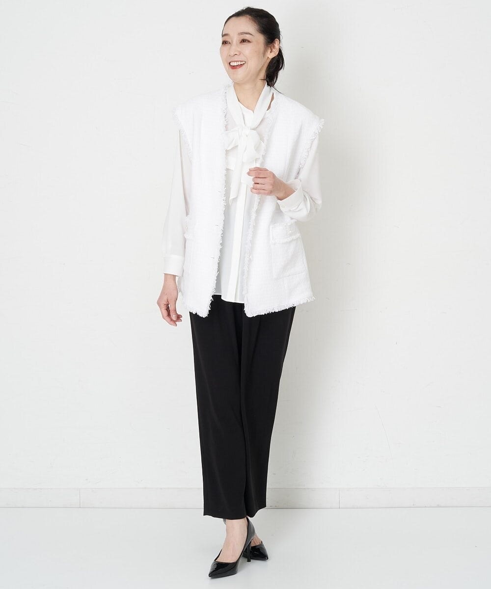 PHLET03260 GEORGES RECH(小さいサイズ)(メゾン ドゥ サンク) [セットアップ対応]パウダリーストレッチストレートパンツ ライトグレー