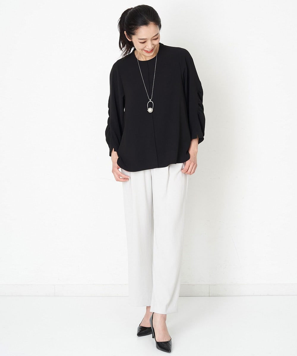 PHLET03260 GEORGES RECH(小さいサイズ)(メゾン ドゥ サンク) [セットアップ対応]パウダリーストレッチストレートパンツ ライトグレー