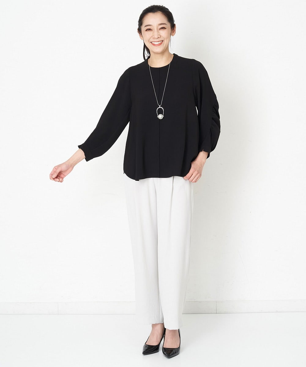 PHLET03260 GEORGES RECH(小さいサイズ)(メゾン ドゥ サンク) [セットアップ対応]パウダリーストレッチストレートパンツ ライトグレー