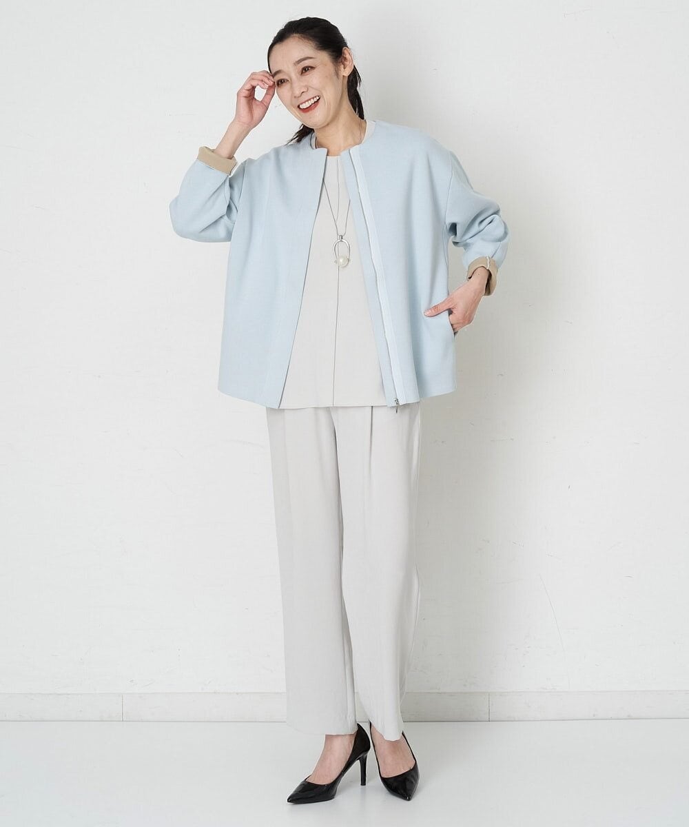 PHLET03260 GEORGES RECH(小さいサイズ)(メゾン ドゥ サンク) [セットアップ対応]パウダリーストレッチストレートパンツ ライトグレー