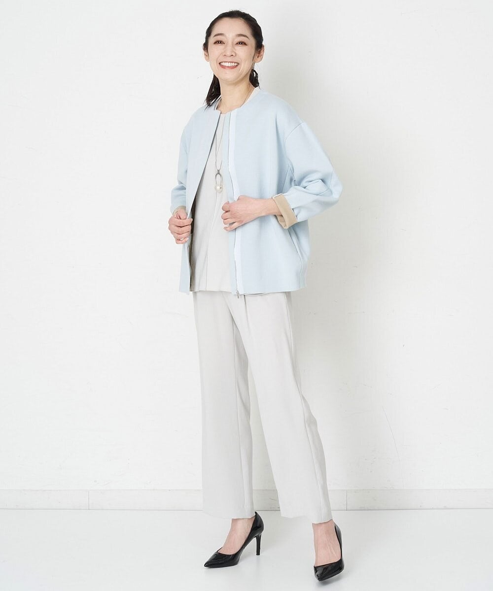 PHLET03260 GEORGES RECH(小さいサイズ)(メゾン ドゥ サンク) [セットアップ対応]パウダリーストレッチストレートパンツ ライトグレー