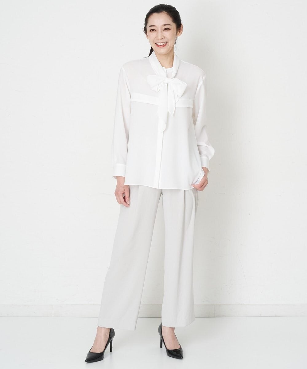 PHLET03260 GEORGES RECH(小さいサイズ)(メゾン ドゥ サンク) [セットアップ対応]パウダリーストレッチストレートパンツ ライトグレー