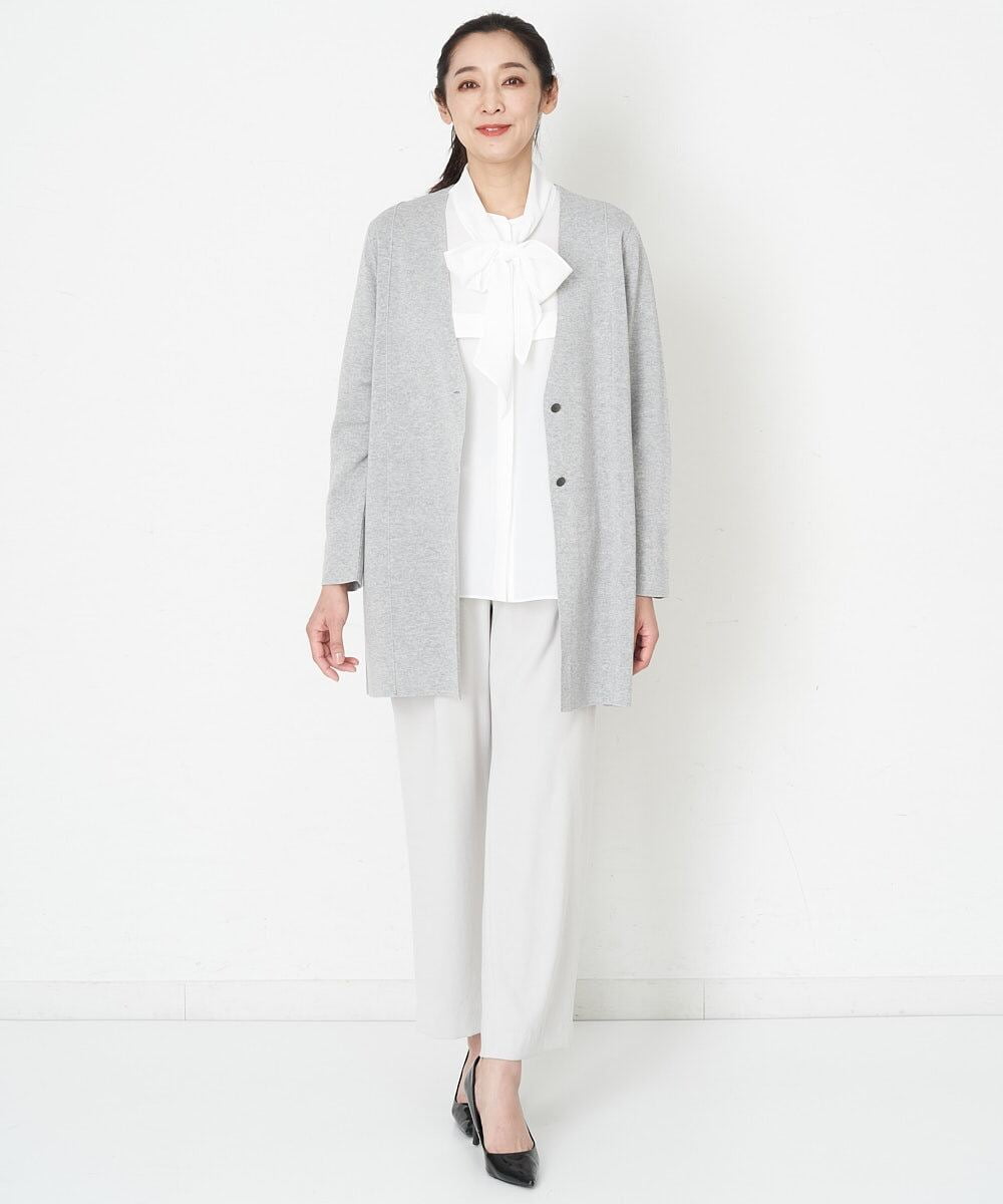 PHLET03260 GEORGES RECH(小さいサイズ)(メゾン ドゥ サンク) [セットアップ対応]パウダリーストレッチストレートパンツ ライトグレー