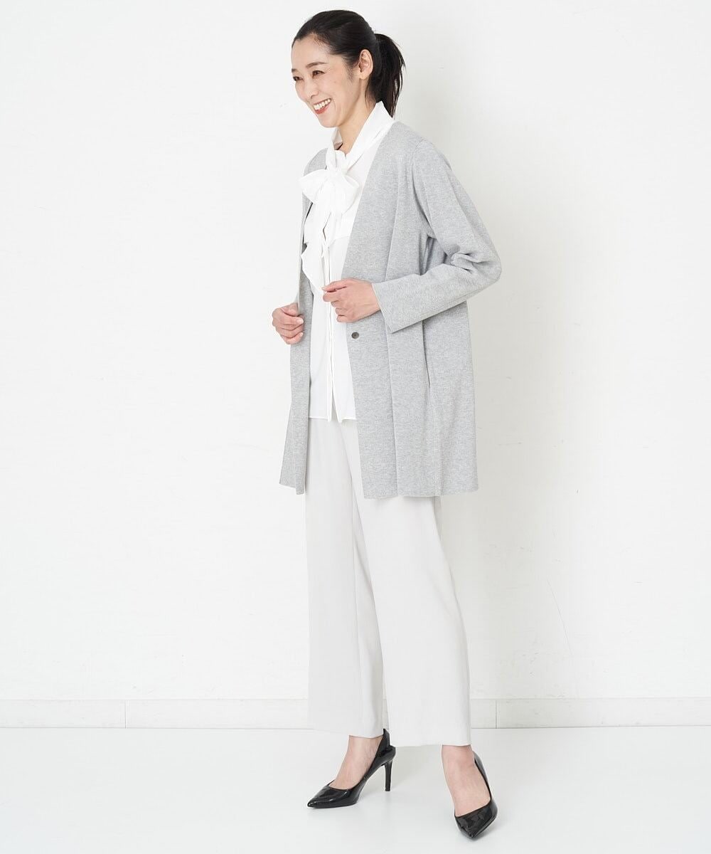 PHLET03260 GEORGES RECH(小さいサイズ)(メゾン ドゥ サンク) [セットアップ対応]パウダリーストレッチストレートパンツ ライトグレー