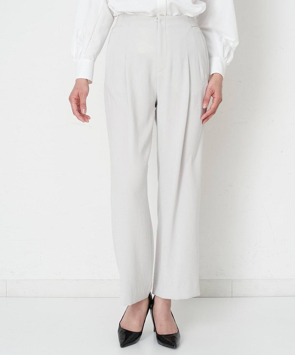 PHLET03260 GEORGES RECH(小さいサイズ)(メゾン ドゥ サンク) [セットアップ対応]パウダリーストレッチストレートパンツ ライトグレー