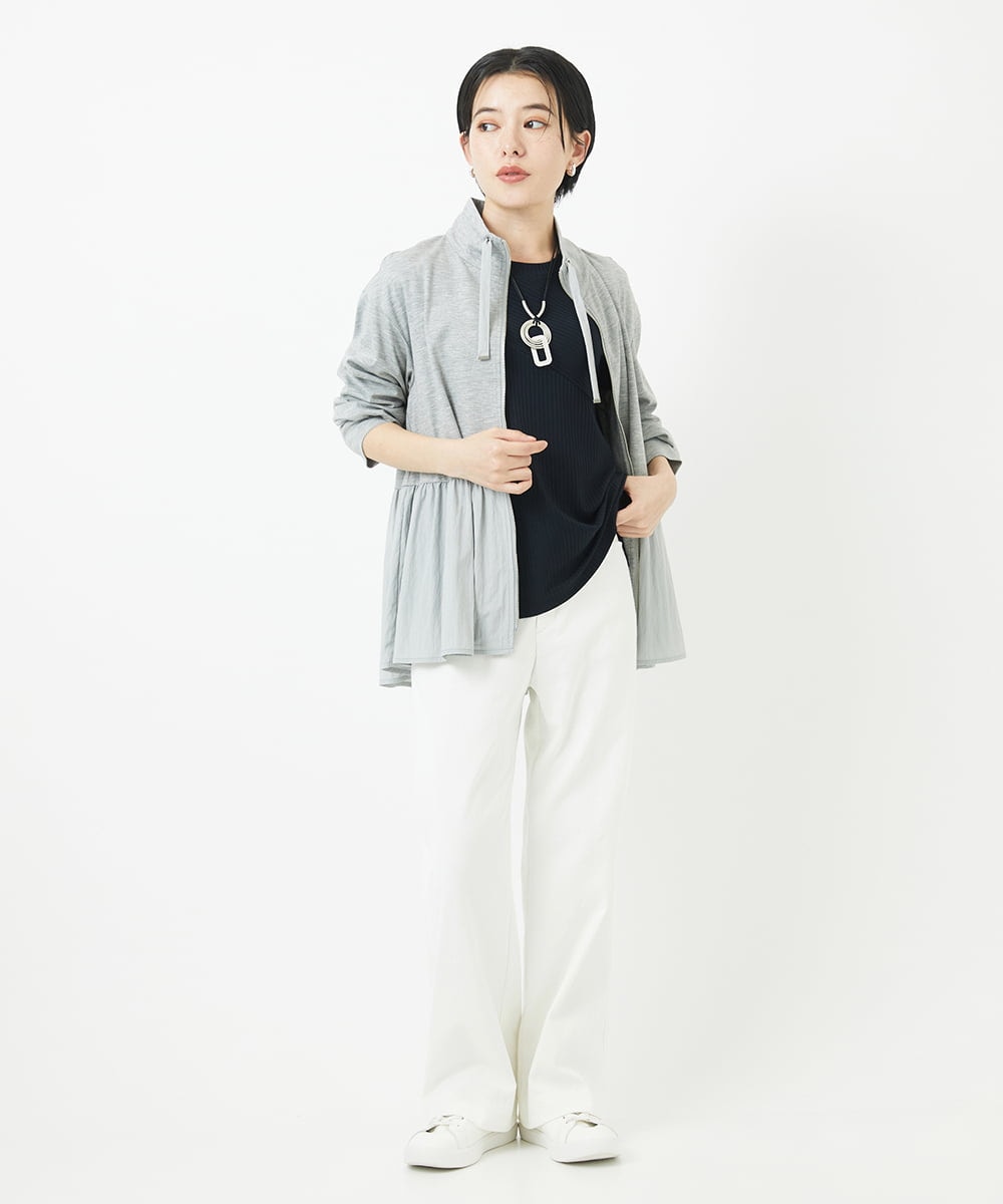 PHLGA19230 GEORGES RECH(小さいサイズ)(メゾン ドゥ サンク) ボディシェルワイドパンツ ライトグレー