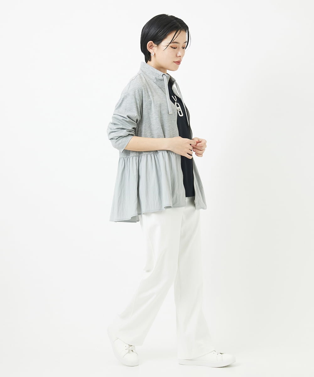 PHLGA19230 GEORGES RECH(小さいサイズ)(メゾン ドゥ サンク) ボディシェルワイドパンツ ライトグレー