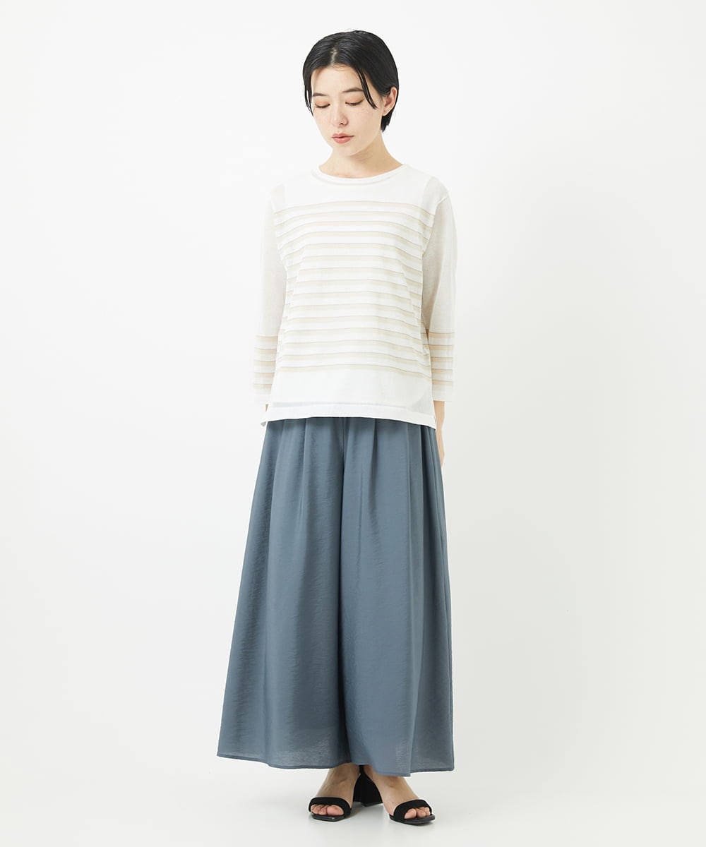 PHLGA30240 GEORGES RECH(小さいサイズ)(メゾン ドゥ サンク) [接触冷感]エコベロソフトローンキュロットパンツ カーキ