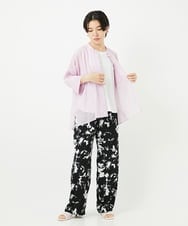 PHLGA43290 GEORGES RECH(小さいサイズ)(メゾン ドゥ サンク) [日本製]ブラッシュパターンワイドストレートパンツ ブラック