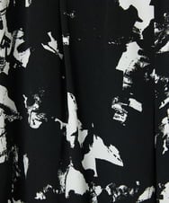 PHLGA43290 GEORGES RECH(小さいサイズ)(メゾン ドゥ サンク) [日本製]ブラッシュパターンワイドストレートパンツ ブラック