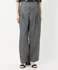 PHLGA49270 GEORGES RECH(小さいサイズ)(メゾン ドゥ サンク)  [日本製]デニムライクリネンワイドパンツ ブラック