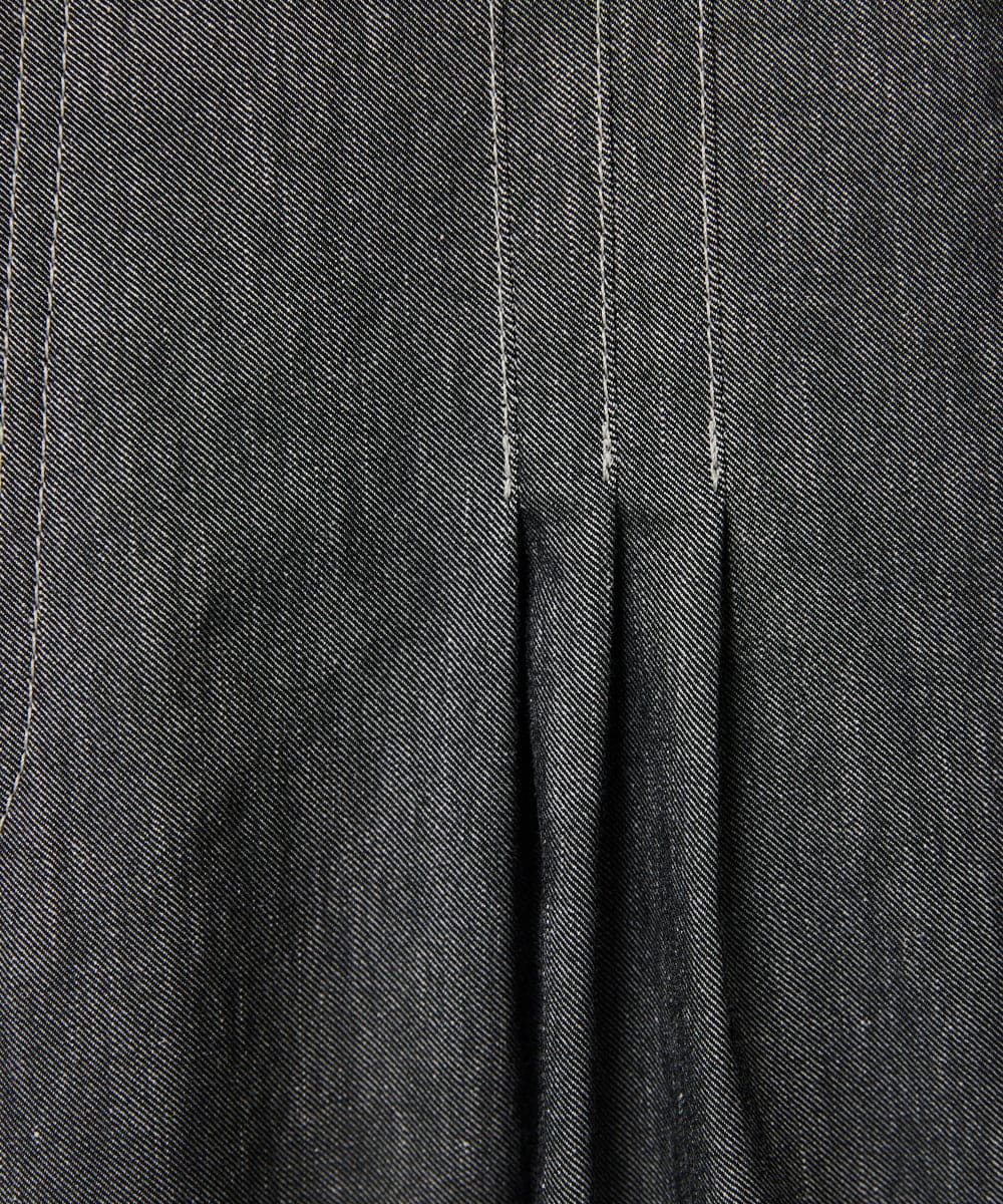 PHLGA49270 GEORGES RECH(小さいサイズ)(メゾン ドゥ サンク)  [日本製]デニムライクリネンワイドパンツ ブラック