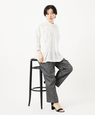 PHLGA49270 GEORGES RECH(小さいサイズ)(メゾン ドゥ サンク)  [日本製]デニムライクリネンワイドパンツ ブラック