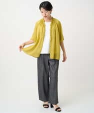 PHLGA49270 GEORGES RECH(小さいサイズ)(メゾン ドゥ サンク)  [日本製]デニムライクリネンワイドパンツ ブラック