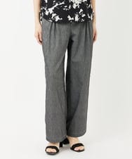 PHLGA49270 GEORGES RECH(小さいサイズ)(メゾン ドゥ サンク)  [日本製]デニムライクリネンワイドパンツ ブラック