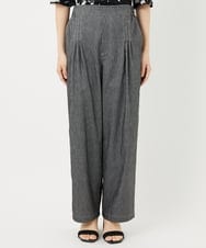 PHLGA49270 GEORGES RECH(小さいサイズ)(メゾン ドゥ サンク)  [日本製]デニムライクリネンワイドパンツ ブラック