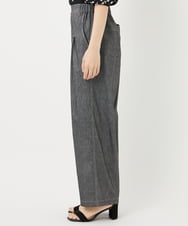 PHLGA49270 GEORGES RECH(小さいサイズ)(メゾン ドゥ サンク)  [日本製]デニムライクリネンワイドパンツ ブラック