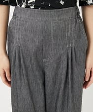 PHLGA49270 GEORGES RECH(小さいサイズ)(メゾン ドゥ サンク)  [日本製]デニムライクリネンワイドパンツ ブラック