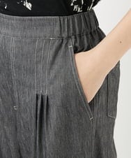 PHLGA49270 GEORGES RECH(小さいサイズ)(メゾン ドゥ サンク)  [日本製]デニムライクリネンワイドパンツ ブラック