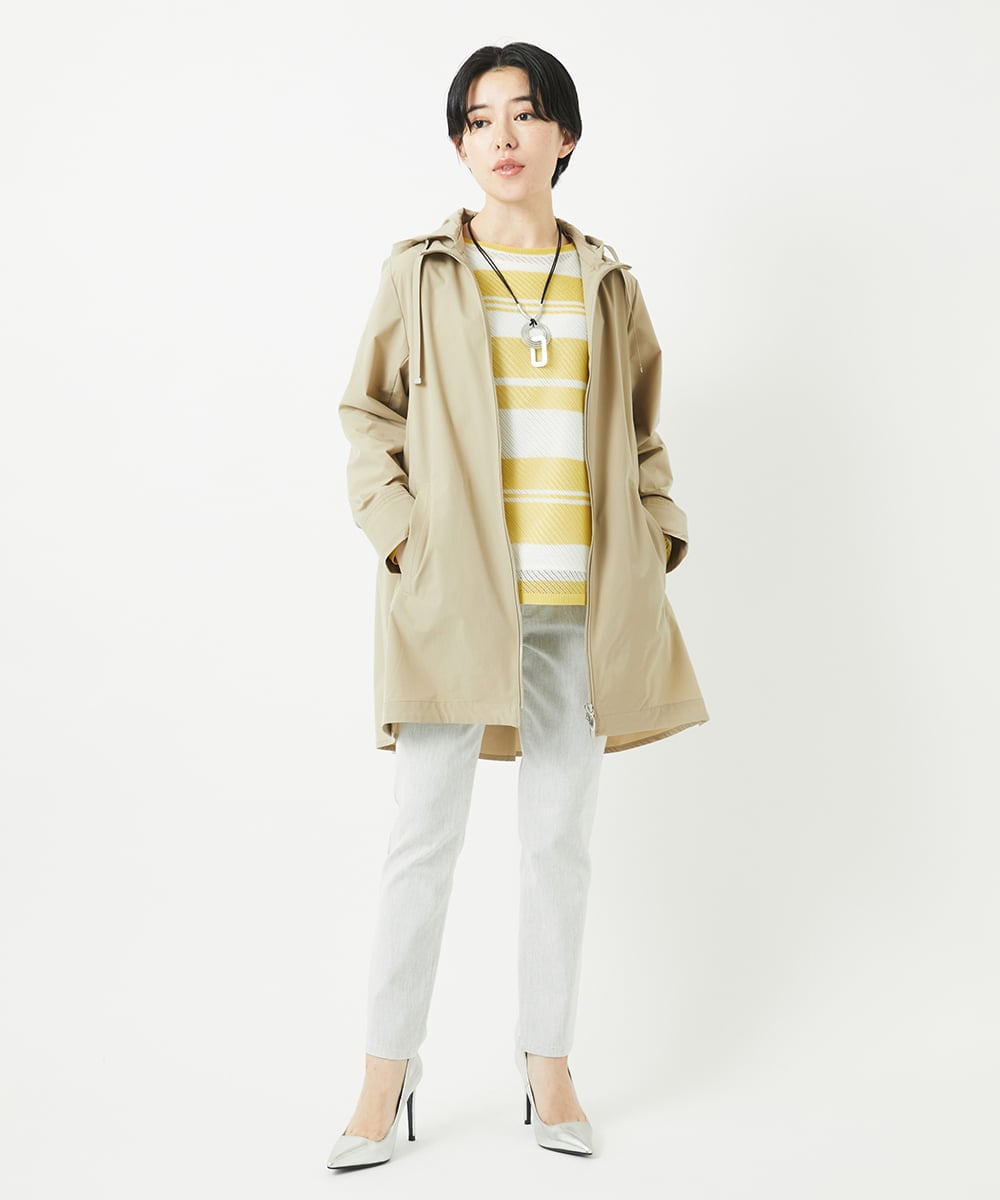 PHLGB50250 GEORGES RECH(小さいサイズ)(メゾン ドゥ サンク) ストレッチスリムホワイトデニムパンツ ライトグレー