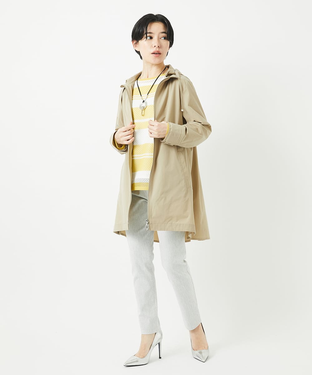 PHLGB50250 GEORGES RECH(小さいサイズ)(メゾン ドゥ サンク) ストレッチスリムホワイトデニムパンツ ライトグレー