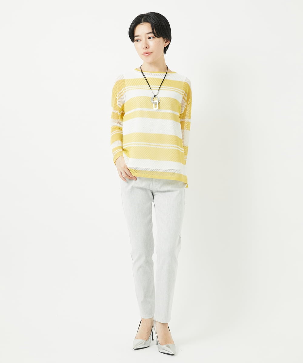 PHLGB50250 GEORGES RECH(小さいサイズ)(メゾン ドゥ サンク) ストレッチスリムホワイトデニムパンツ ライトグレー