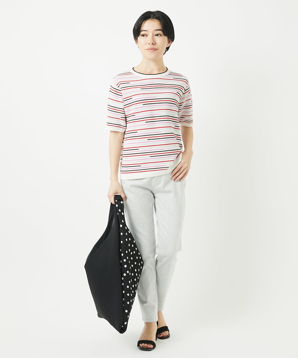PHLGB50250 GEORGES RECH(小さいサイズ)(メゾン ドゥ サンク) ストレッチスリムホワイトデニムパンツ ライトグレー