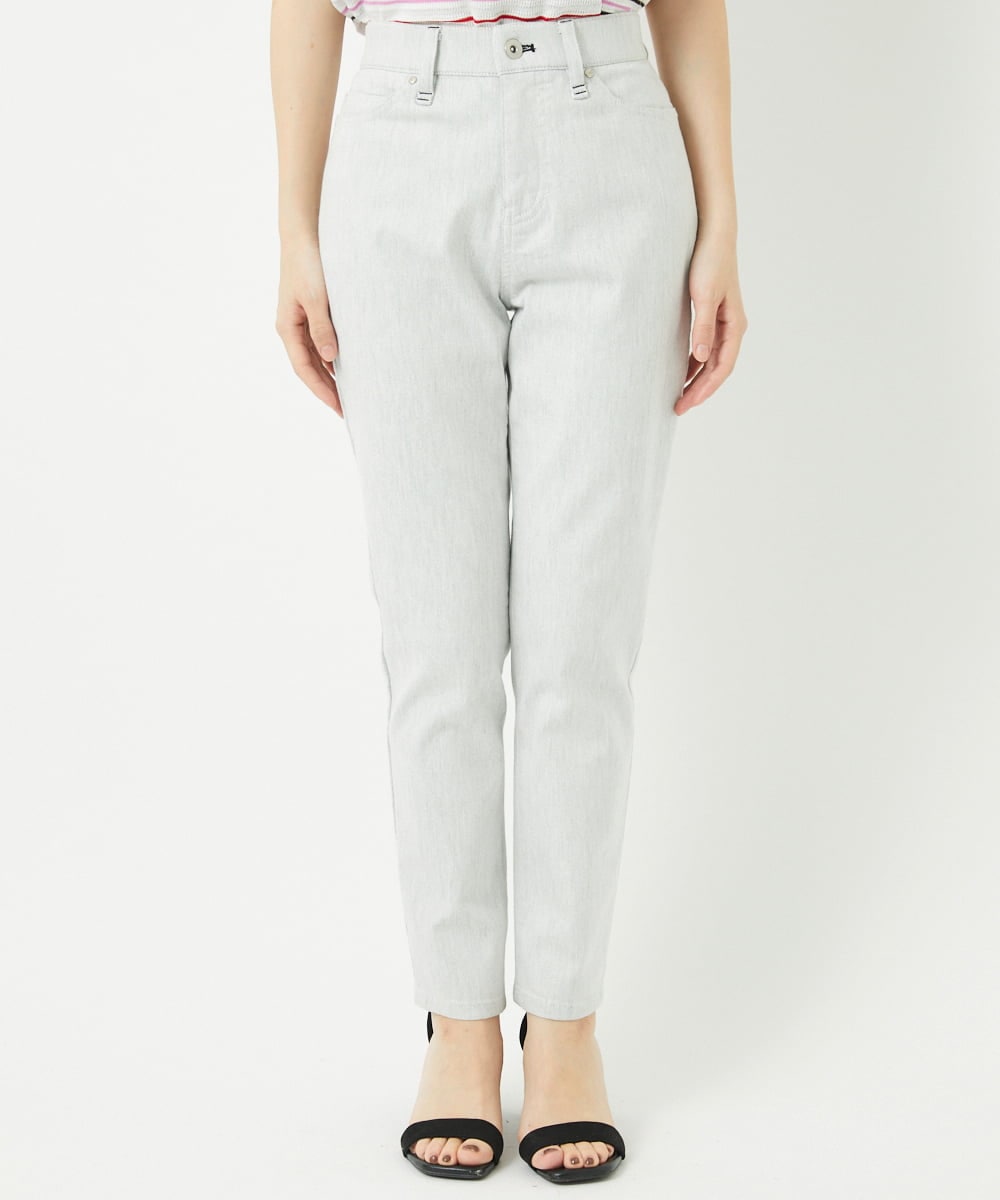 PHLGB50250 GEORGES RECH(小さいサイズ)(メゾン ドゥ サンク) ストレッチスリムホワイトデニムパンツ ライトグレー