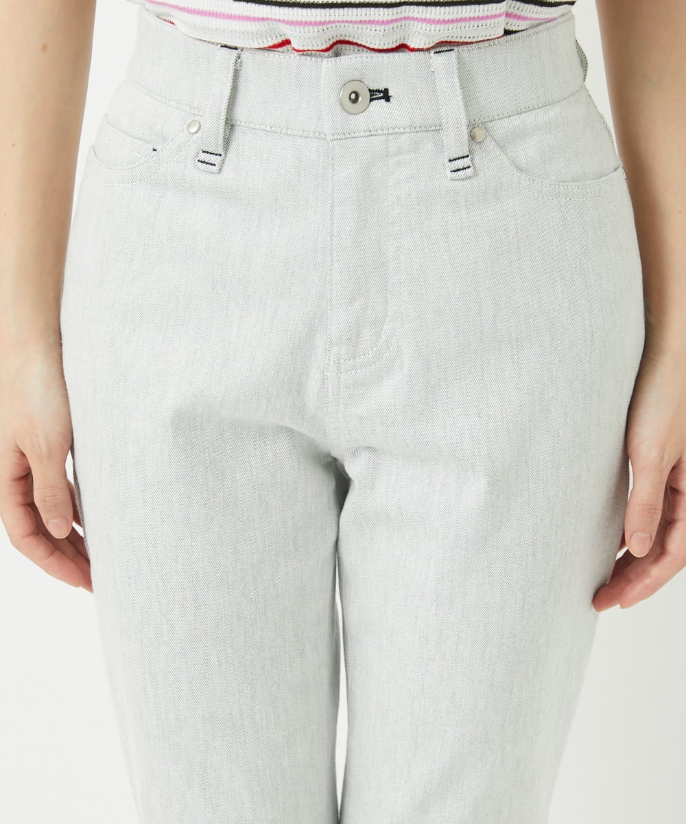 PHLGB50250 GEORGES RECH(小さいサイズ)(メゾン ドゥ サンク) ストレッチスリムホワイトデニムパンツ ライトグレー