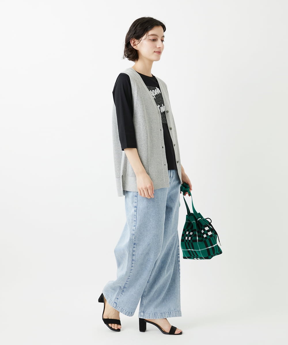 PHLGD03330 GEORGES RECH(小さいサイズ)(メゾン ドゥ サンク) イージーワイドデニムパンツ ライトブルー